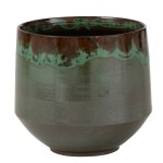 Green ceramic flowerpot 23 cm