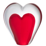 Paperweight paperweight red heart in glass 9.5 cm