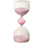 Glass hourglass with pink sand - 10 Minutes