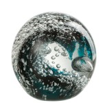 Glass paperweight blue waves 8 cm