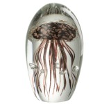 Jellyfish glass paperweight 12 cm - black