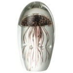 Jellyfish glass paperweight 16 cm - black