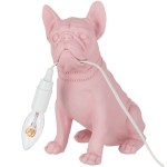 Resin Bulldog pink lamp 25 cm