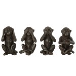 4 Modern wise monkey statuettes