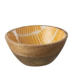 Decorated Mango Wood Salad Bowl 30 cm