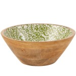 Decorated Mango Wood Salad Bowl 25 cm