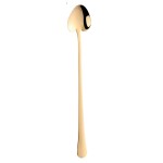 Heart-shaped spoon with long handle in gold stainless steel