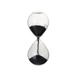 Hourglass decoration - glass and sand glitter black
