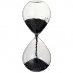 Hourglass decoration - glass and sand glitter black