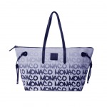 Monaco white and Blue Large shopping bag