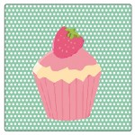 Set of 4 square coasters Cupcakes by Cbkreation
