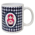 Mug houndstooth Russian doll by Cbkreation