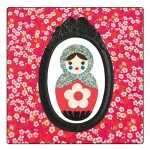 Set of 4 square coasters Liberty Russian doll by Cbkreation