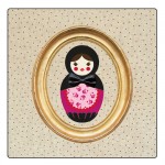Set of 4 square coasters Peas Russian doll by Cbkreation