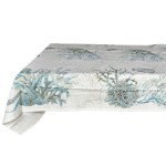 Beige Printed Coated Poly-linen Tablecloth
