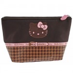 Hello Kitty by Camomilla Chocolate Houndstooth cosmetic bag