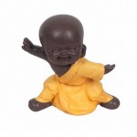 Resin Statue Little Shaolin Monk Yellow