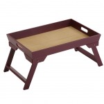 Foldable wooden bed tray