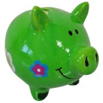 Small green pig money box