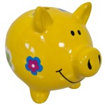 Small yellow pig money box