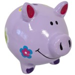 Small purple pig money box