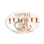 Cats Cutty door plate -  Chambre