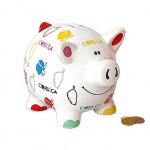 Small white Corsican pig money box