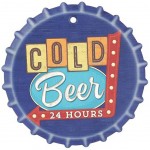 Ceramic and Cork trivet Beer Capsule - Blue
