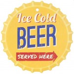 Ceramic and Cork trivet Beer Capsule - Yellow