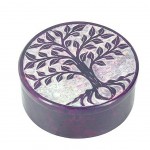 Deco box in Soapstone Tree of Life - Purple
