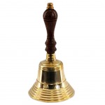 Bell Golden brass and Wood table 17 cm