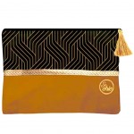 Velvet purse - black and Gold