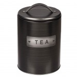 Metal cylindrical tea box