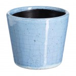 Flower pot in aged ceramic - Blue