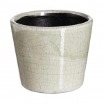 Flower pot in aged ceramic - Grey