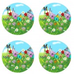 Set of 4 coasters Bucolic atmosphere by Cbkreation
