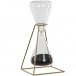 Golden metal and glass decorative hourglass