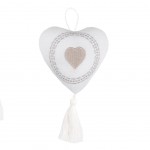 Decorative cotton heart to hang 10 cm - Elvira