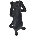 Flocked Black Resin Cat Figurine - Hear Nothing