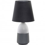 Gray metal and linen lamp 31 cm
