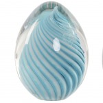 Blue Spiral Glass Paperweight
