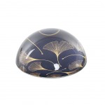 Black and Gold Ginkgo Glass Paperweight
