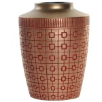 Oriental golden resin vase 25 cm