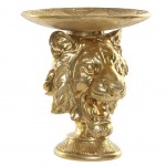 Lion statuette in golden resin