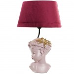 Pink resin girl lamp 47 cm
