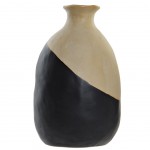 Black and beige sandstone vase 18 cm