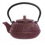 Small Japanese burgundy enameled cast iron Teapot 0.6 Liter
