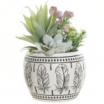 Flowerpot filled with white feathers in resin - Artificial plant