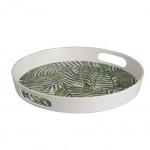 Round tray - Tropical leaves Kentia 30 cm