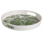 Round tray - Tropical leaves Monstera 30 cm
